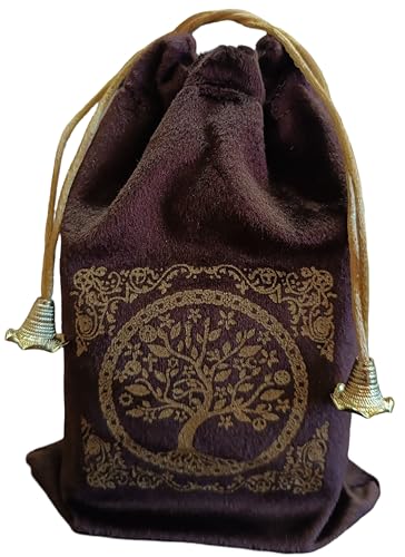 Indian Consigners Soft Velvet Pouch for Tarot, Altar, Rune, Gift, Crystal, jewelry Wrap Bags for Precious, Sacred and Spiritial Items (Brown) - color: Brown