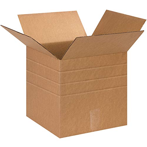 Aviditi MD131313 Multi-Depth Corrugated Cardboard Box 13" L x 13" W x 13" H, Kraft, for Shipping, Packing and Moving (Pack of 25) - style: Multi-Depth