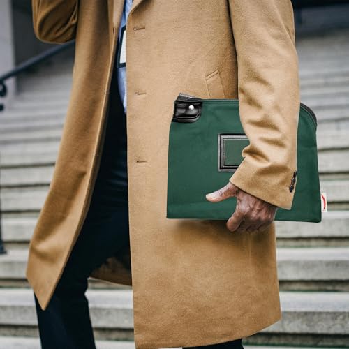 Locking Canvas Cash Bag, Forest Green, 9 x 12 Inch - color: Forest Green