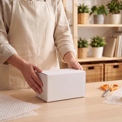 CRUGLA Small White Shipping Boxes 6x4x4, 40 Pack, Corrugated Cardboard Boxes for Small Business, Mailing, Packaging and Gifts - size: 6x4x4 Inch 40 Pack