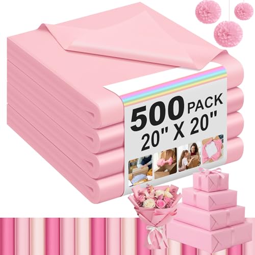 500 Sheets Blush Pink Tissue Paper Bulk 20 x 20 Inch for Fall Wedding Gifts - color: Light Pink, size: 20 x 20 Inch
