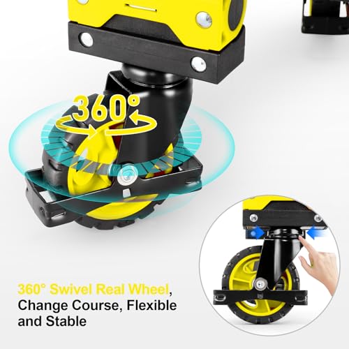 2-in-1 Foldable Hand Truck Dolly,330lb Cart Retractable,4& 2 Wheel,Yellow - color: Yellow, size: 330lbs