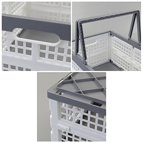 Teyyvn 2-Pack Collapsible Crate with Handle, Grocery Shopping Baskets - size: 15 L, style: collapsible crate with handle