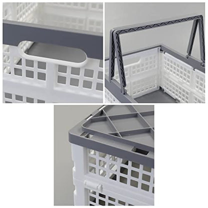 Teyyvn 2-Pack Collapsible Crate with Handle, Grocery Shopping Baskets - size: 15 L, style: collapsible crate with handle