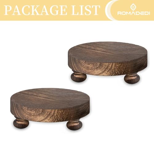 Romadedi Farmhouse Wood Riser for Display, Brown, 2 pcs - color: Brown, size: 2 PCS