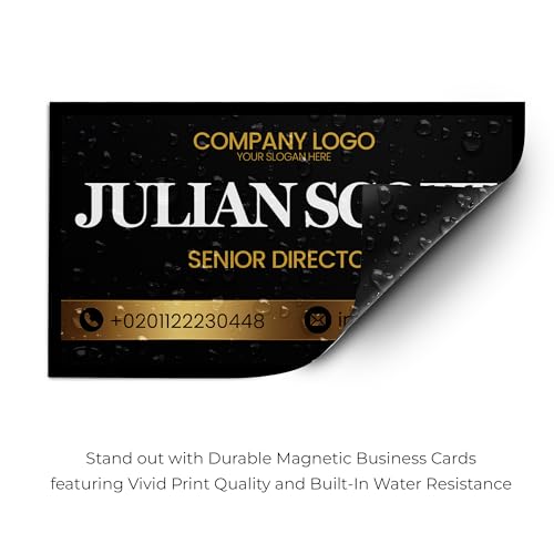 24/48/96 Pack, 3.5"x2" Personalized Magnetic Business Cards, Custom Magnets for Business, Branding and Advertising, 30 Mil Customizable Fridge Magnet Cards with Image, Logo and Text, Design 3 - color: Design 3