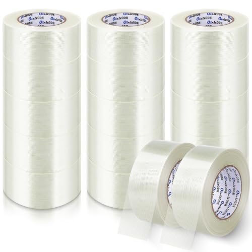 Oleitodh 16 Rolls Strapping Tape 2 Inch x 60 Yards 5.5 Mil Filament Tape - size: 2in x 60Yds