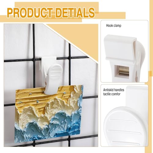 AmazingSpark 15 Pcs Gridwall Accessories Grid Wall Hooks Clips, White - color: White