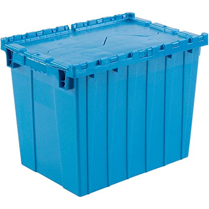 Global Industrial Distribution Container With Hinged Lid, 21-7/8x15-1/4x17-1/4, Blue - color: Blue