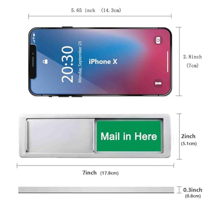 Mail In Here Sign,No Mail Slider Sign for Home Office Restroom Conference Hotels Hospital, Slider Door Indicator Tells Whether Mail is Here Or No Mail, 7'' x 2'' - Silver - style: No Mail Mail in Here-Silver
