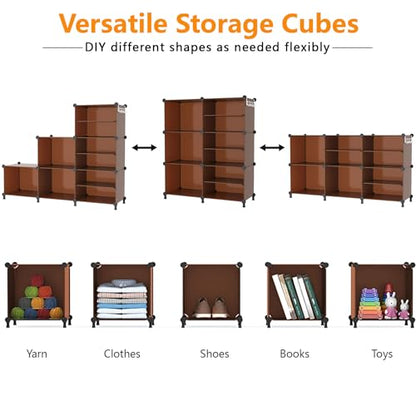 AWTATOS Closet Organizer 6 Cube Storage Shelves, Cocoa Brown - color: Cocoa Brown