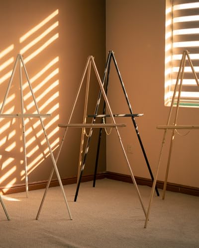 DJAR 3 Pcs 63" Adjustable Wooden Display Easel Stand for Sign - color: Black, size: 3pcs