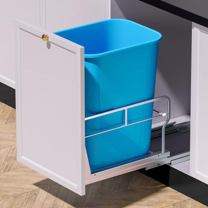Insputer Pull Out Trash Can Cabinet with Soft-Close Slides - size: Single