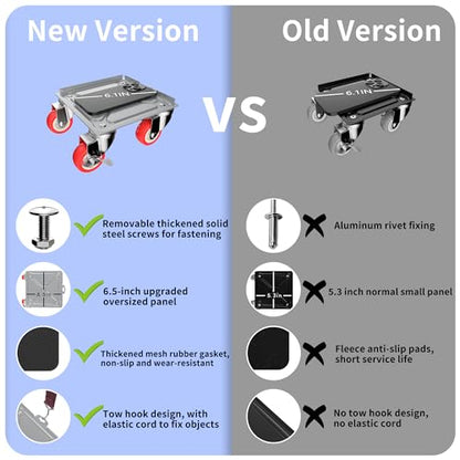 MYUEA Furniture Dolly,Furniture Movers with 5 Wheels,Carbon Steel Panel Heavy Duty Dolly,Maximum Load 3474 LBS,Furniture Lifter with 5 360° Rotatable Rubber Universal Wheels(Silver,6.89x6.9 in) - color: Silver, size: 6.89x6.9 IN