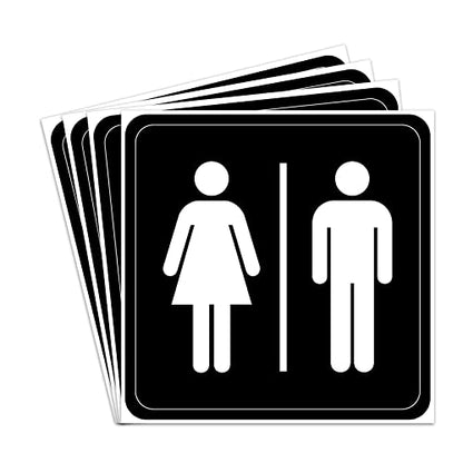 dealzEpic - Men and Women Restroom Sign Stickers - Self Adhesive Peel and Stick Decals - color: Restroom Signs (Black)