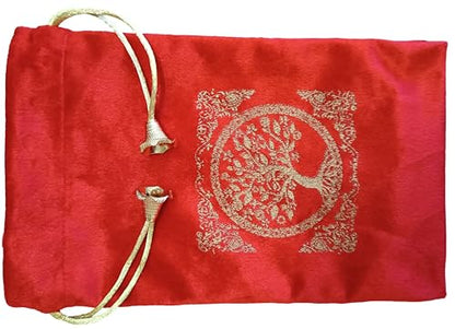Indian Consigners Soft Velvet Pouch for Tarot, Altar, Rune, Gift, Crystal, jewelry Wrap Bags for Precious, Sacred and Spiritial Items (Bright Red) - color: Bright Red