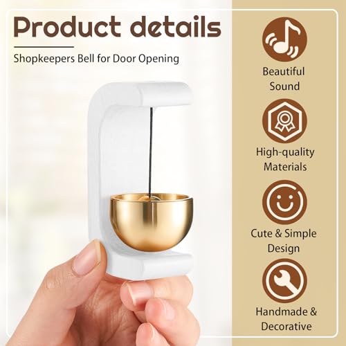 Zonon 4 Pcs Magnetic Wooden Doorbell Chime, White - color: White