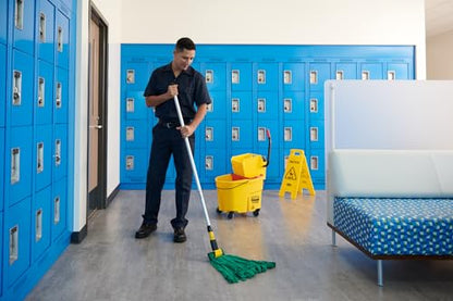 Rubbermaid Commercial Products WaveBrake 35 Qt. Side-Press Mop Bucket and Wringer Combo on Wheels Yellow for Professional/Industrial/Business Heavy-Duty Floor Cleaning/Mopping - size: 35 Qt.