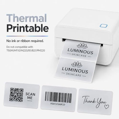 Metallic Silver Thermal Labels 2 × 3 Inch Vinyl Stickers 200 PCS - color: Matte Silver, size: 2 × 3 Inch
