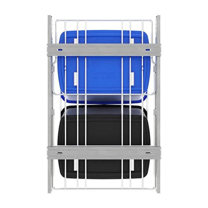 Rev-A-Shelf Double Pullout Garbage Trash Cans for Kitchen Cabinets, 35 Qt - color: Blue & Black