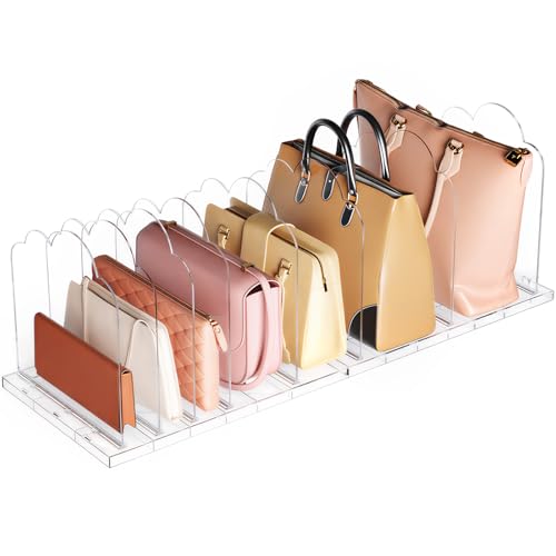 Lifewit Purse Organizer for Closet, 9.7" Tall Clear Handbag Shelf Dividers - size: 9.7"H