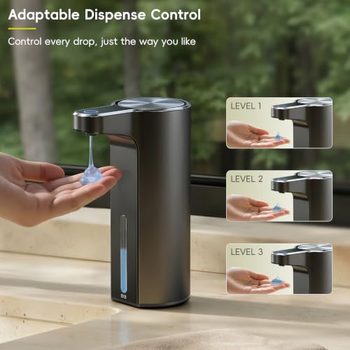 EKO Aroma Touchless Automatic Soap Dispenser for Bathroom and Kitchen, Liquid Hand Soap Dispenser, Rechargeable, 9 fl oz (Dark Grey) - color: Dark Grey, size: 9 oz