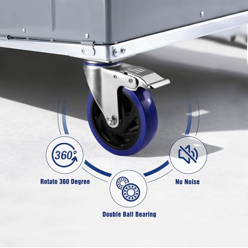 WORKPRO 5" Caster Wheels, 2640 LBS Heavy Duty Swivel Casters, Set of 4 - style: 5 Inch