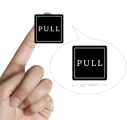 dealzEpic - PULL and PUSH Stickers - Black Self Adhesive Peel and Stick PULL and PUSH Signs - 4x4cm - color: Black PULL and Push Sign Stickers (4x4cm)