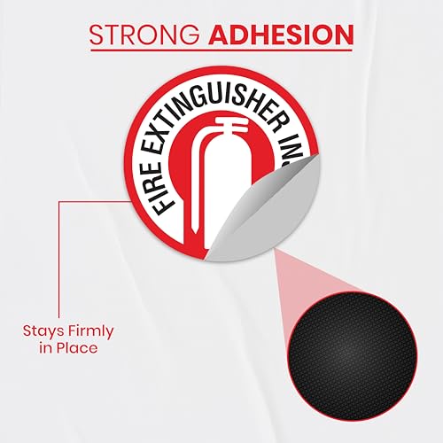 15 x Fire Extinguisher Inside Sticker | 3 x 3 Inch Vinyl Fire Extinguisher Inside Sign | UV-resistant Fire Extinguisher Sticker | Fire Extinguisher Signs for Business