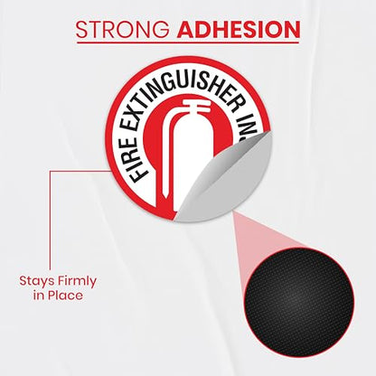15 x Fire Extinguisher Inside Sticker | 3 x 3 Inch Vinyl Fire Extinguisher Inside Sign | UV-resistant Fire Extinguisher Sticker | Fire Extinguisher Signs for Business
