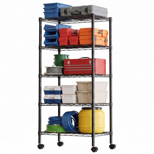 DUMOS 5-Tier Metal Storage Shelves, Shelving Unit, Storage Rack, 23.2" W - size: 5 Tiers-59"H