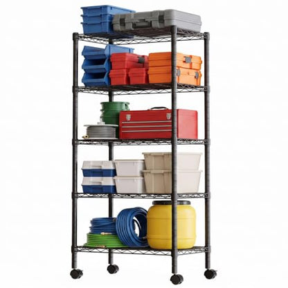 DUMOS 5-Tier Metal Storage Shelves, Shelving Unit, Storage Rack, 23.2" W - size: 5 Tiers-59"H