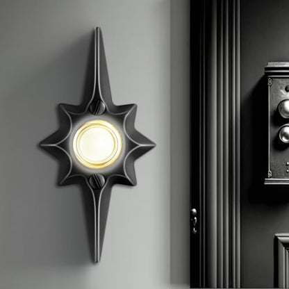 Lighted Wired Doorbell Button, Metal Wall Mount Push Button, Black