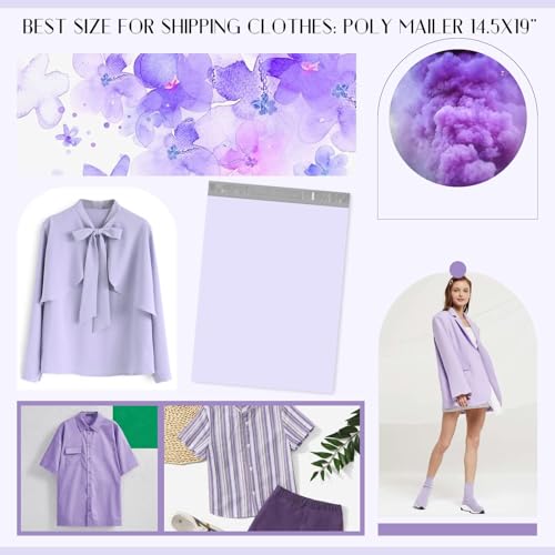 Metronic Poly Mailers 10x13 50 Pack, Small Durable Self Seal Shipping Bags - color: Lilac Purple, size: 10x13 50PC