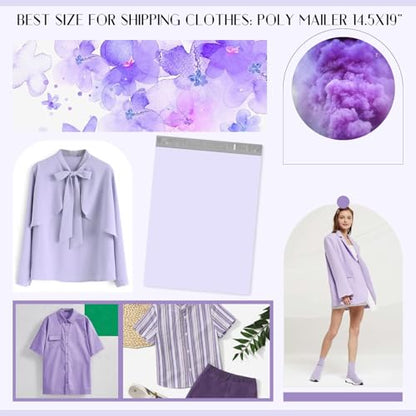 Metronic Poly Mailers 10x13 50 Pack, Small Durable Self Seal Shipping Bags - color: Lilac Purple, size: 10x13 50PC