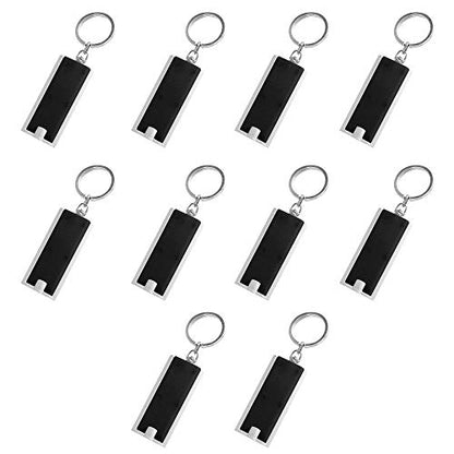 DISCOUNT PROMOS 10 Flashlight Keychains Pack - Rectangle, Plastic - Black - color: Blank – Black, size: 10 keychains