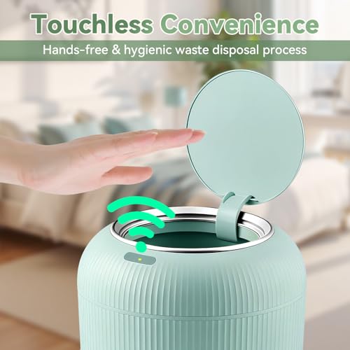 Procade Blue Bathroom Trash Can with Lid,Small Automatic Touchless Trashcan - color: Blue