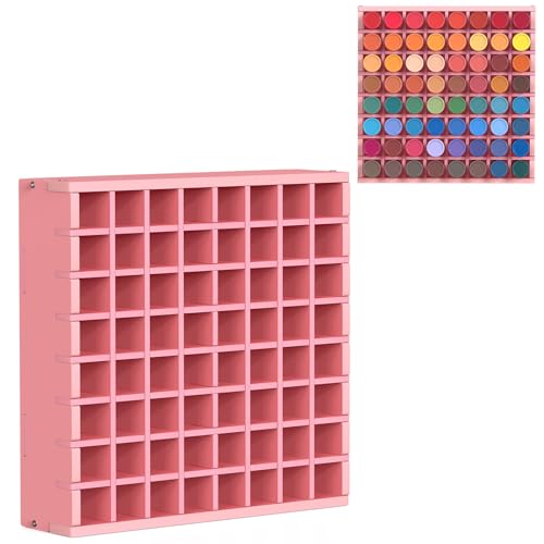 Krafetto 64-Grid Paint Organizer for 2 Oz Bottles, Wall Mount, Pink - color: 1pc pink paint rack