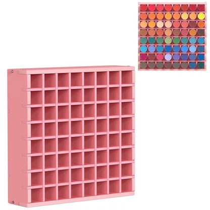 Krafetto 64-Grid Paint Organizer for 2 Oz Bottles, Wall Mount, Pink - color: 1pc pink paint rack