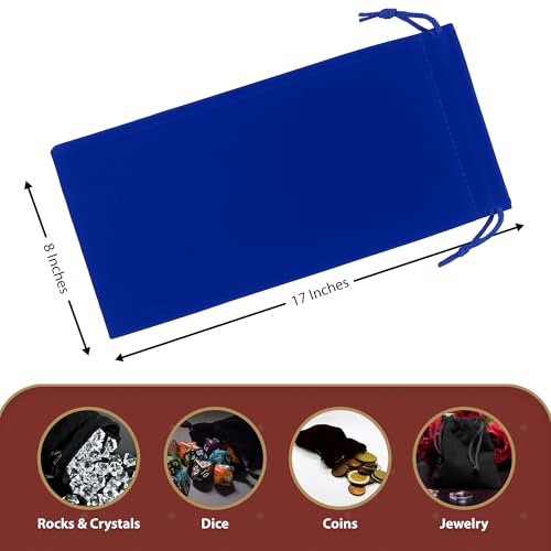 Mandala Crafts 8x17 Royal Blue Velvet Drawstring Bags for Shoe Dusting Bags - color: Royal Blue 8X17 Inches, size: 1 Count (Pack of 10)