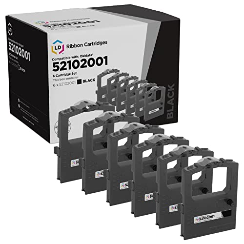 LD Products Compatible Ribbon Replacement for Okidata 52102001 (BK, 6-Pk)