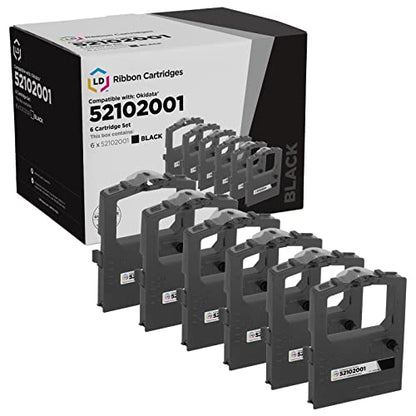 LD Products Compatible Ribbon Replacement for Okidata 52102001 (BK, 6-Pk)