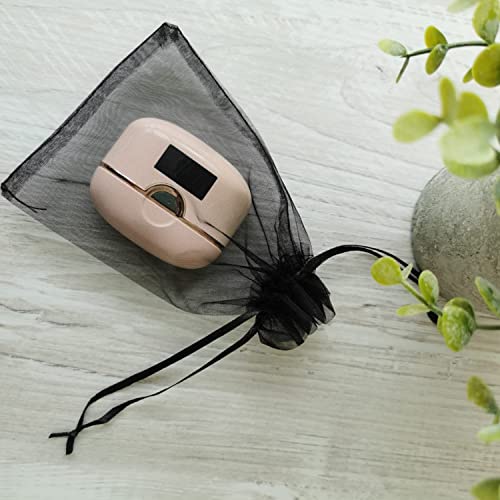 Sheer Organza Mesh Drawstring Gift Bags Pack of 50 5x7 Inch Black - color: Black 5x7in 50pc