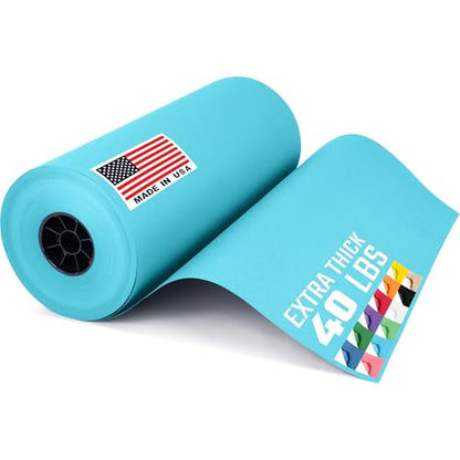 USA Made 18" x 8640" (720 ft) Light Blue Kraft Paper Roll, Large Size - color: Light Blue, size: 1 Roll