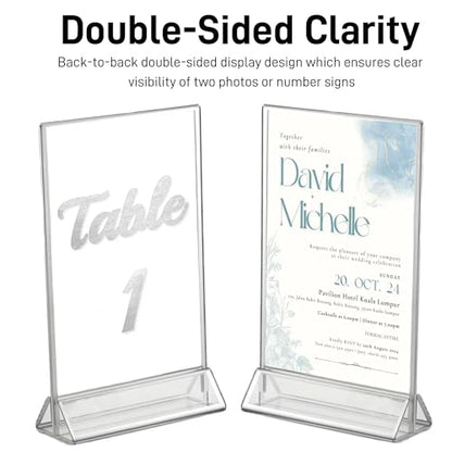 5x7 Acrylic Sign Holders, 6 Pack Silver Picture Frames for Table Number - color: Silver, size: 6 Pack 5x7 Inch
