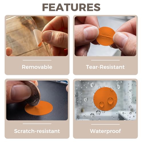 2040 Pcs Dot Stickers 0.4" Color Coding Labels, Orange - color: Orange