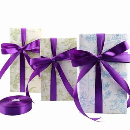 1/2 Inch Purple Satin Ribbon 50 Yards Single Face Polyester - color: Purple, size: 1/2 inch