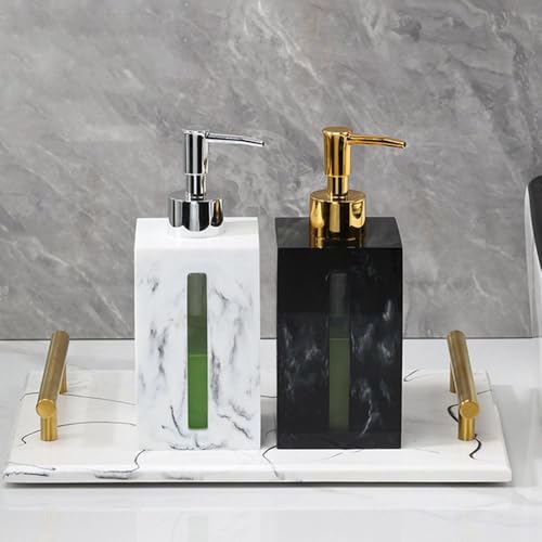 Hand Lotion Pump Bottles,Lotion Container,Refillable Liquid Hand Soap Jar,Resin Shower Dispensers for Bathroom,Travel(White&Silver-400ML) - style: White&Silver-400ML
