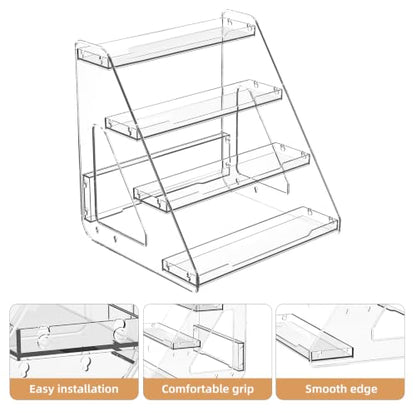 JOYZAN Clear Riser Display Stands 4 Tier Display Shelf Tiered Display Rack - size: 4 Tier-1 pack