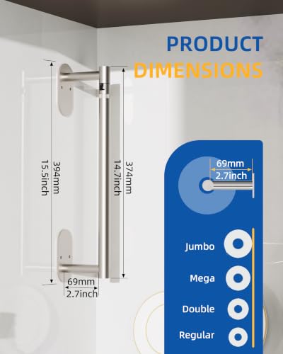 RUACQ Paper Towel Holder Under Cabinet, Stainless Steel, Silver - color: Sliver, size: Standard - Oval